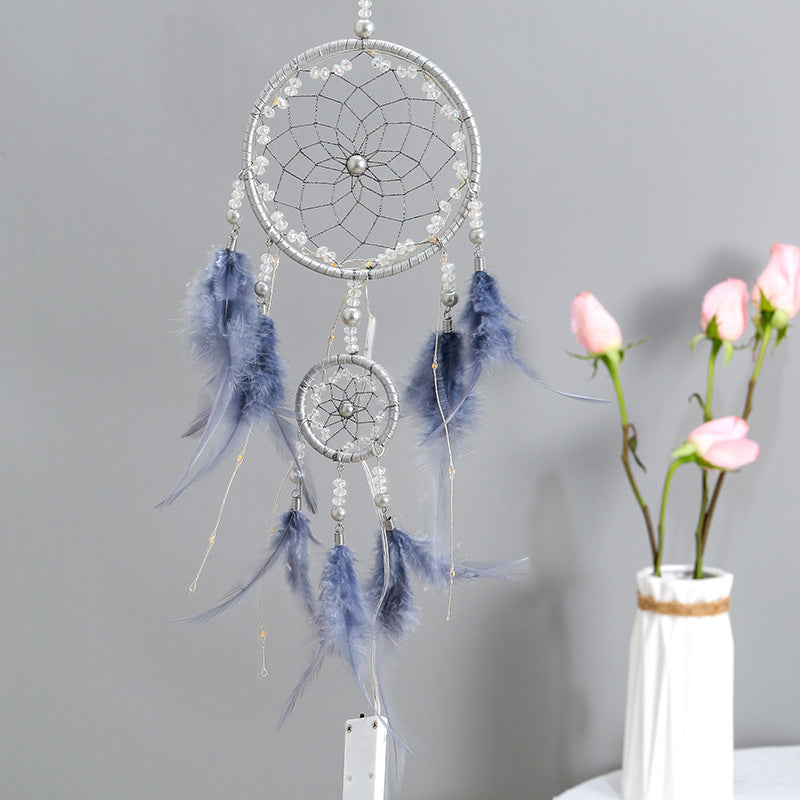 Handmade Dreamcatcher Purple Feather Charm