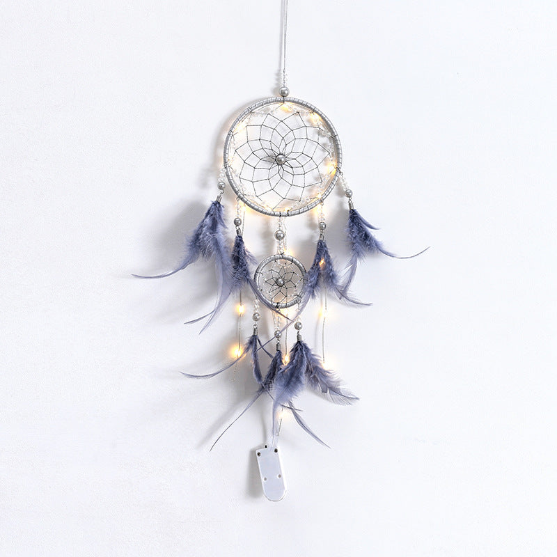 Handmade Dreamcatcher Purple Feather Charm