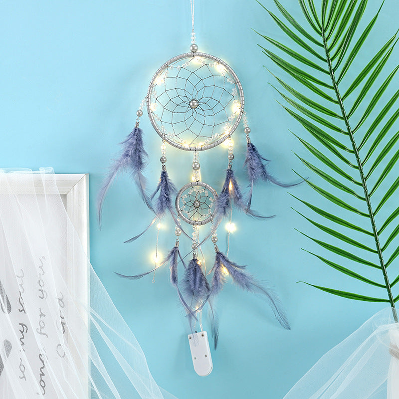 Handmade Dreamcatcher Purple Feather Charm